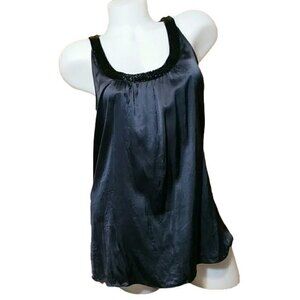 Express Design Studio Black Sequin Silk Tank Scoop Neckline Womens Size Medium